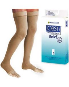 Jobst Relief 20-30 Thigh-Hi Dot OT Beige Med Silicone Band
